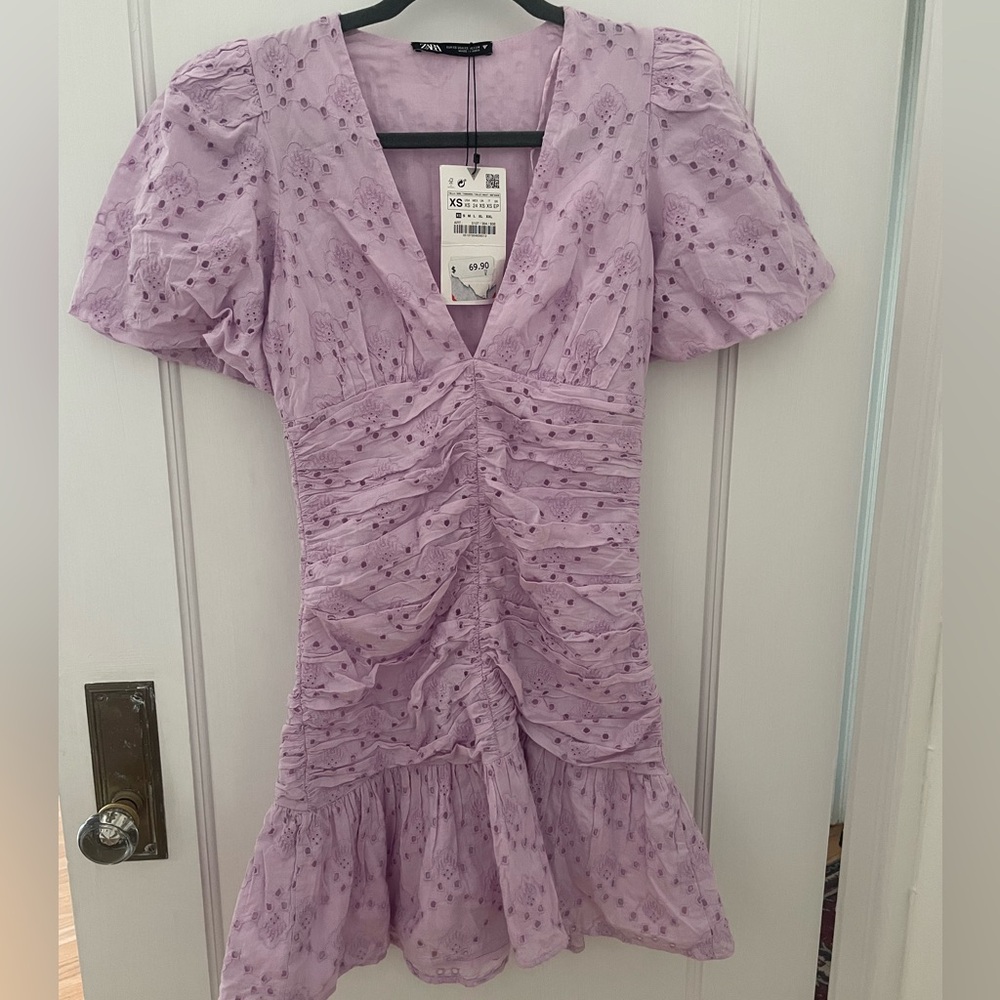 Zara Eyelet Mini Dress